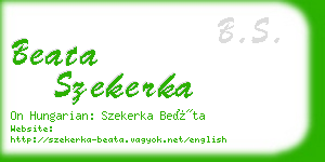 beata szekerka business card